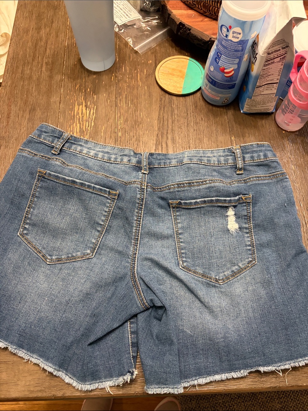 Altar'd State Women's Medium Blue Distressed Denim Skirt